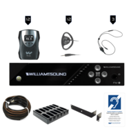 FM PLUS LARGE-AREA DUAL FM AND WI-FI ASSISTIVE LISTENING SYSTEM WITH 12 FM R38 RECEIVERS.
